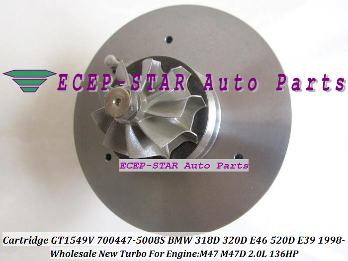 Turbo CHRA Cartridge Turbocharger Core GT1549V 700447-5008S For BMW 318D 320D E46 520D E39 1998- M47 2.0L 136HP (5)
