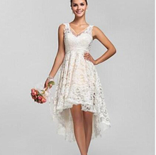 2016 Lace High Low Beach Wedding Dresses Cheap Bridal Gowns Greek Wedding Dress A Line Vestido De Noiva Vintage Under 100