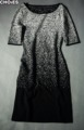 CHOIES Women 100 Merino Pure Wool Dip Dye Knitting Knee length Short Sleeve Sweater Bodycon Dress