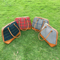 Wholesale Blanks Plaid Tote Bag Houndstooth Swallow Printing PU Faux Leather Handbag Shell Tote Joint Patchwork