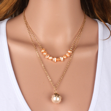 gold chain necklace freshwater pearls necklace accessories charm pendant necklace 2015 women jewelry 1840