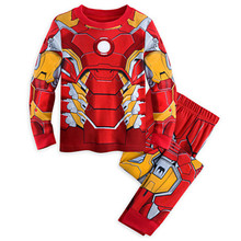 New 2016 Children Cosplay Cartoon Pajamas Set For Christmas Clothes Tracksuits Baby Kids Iron Spiderman Children Sports Suits
