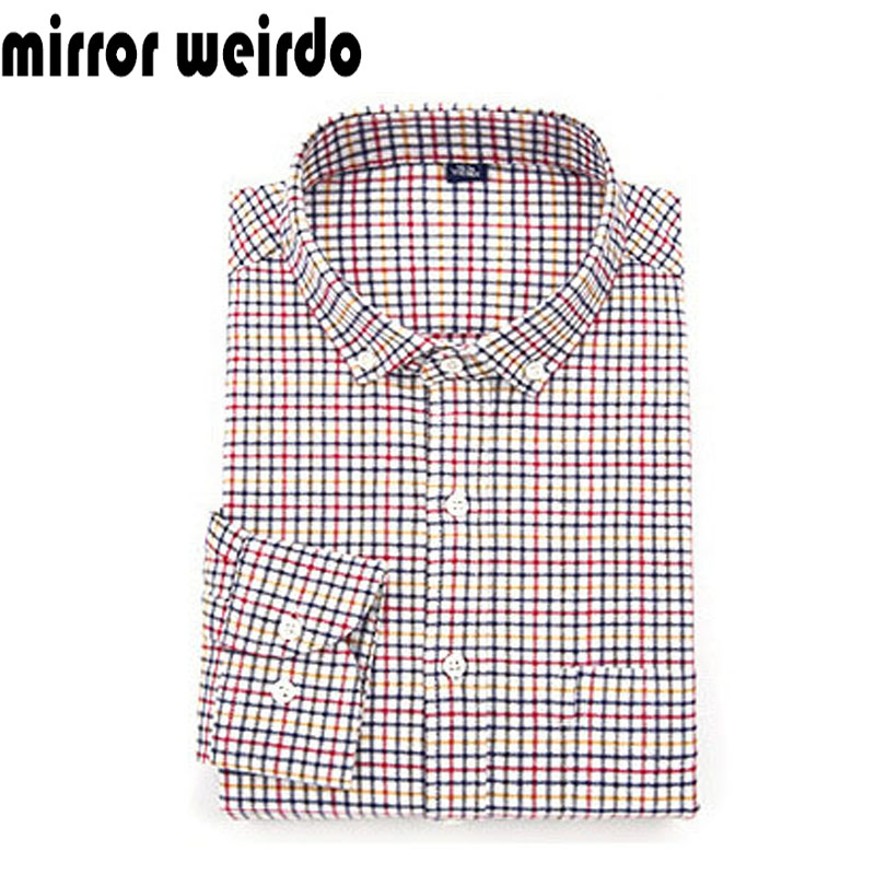 2016 Autumn Fashion Casual Men Shirts Chemise Homme Slim Fit Plaid Camisa Social Masculina Brand font