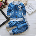 Autumn spring kids suit boys girl coat pant set 2 pieces children long sleeve jean clothes