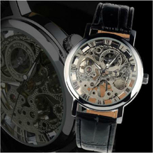 Envío gratis! 2014 nueva marca de fábrica famosa ganador moda Casual hombres reloj esqueleto mecánico para hombre vestido reloj de pulsera