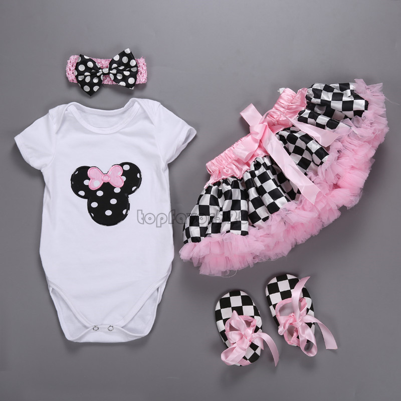 244 New baby headband gift sets 218 Headband Shoes Romper Set 4 Pieces Christmas Clothing Set Baby Gift   