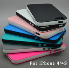 Fashion Dual Color Rubber Soft Silicone Gel Bumper TPU Phone Cover Case For Apple iPhone 4 iPhone 4s s iPhone4 Protective Cover