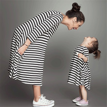 NEW Baby&Mom Dress,Girl Dress,Women Kids Pajamas,Children Clothing,Stripe Family Look Clothing Family Matching OutfitsDEQZ01