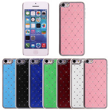 Wholesale  Luxury Chrome Bling Crystal Rhinestones Hard Back Case Cover Skin for iPhone 5Cfree shipping