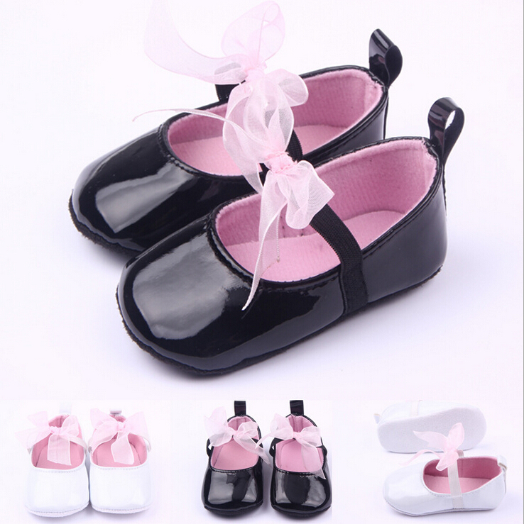 0 2 year old girl baby first walk shoe white and black leather baby