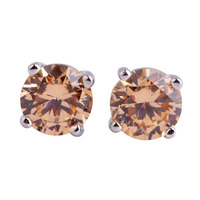 lingmei Wedding Dazzling Style Unisex Forever Love Morganite Stud Silver Earrings Fashion Jewelry Free Shipping Wholesale