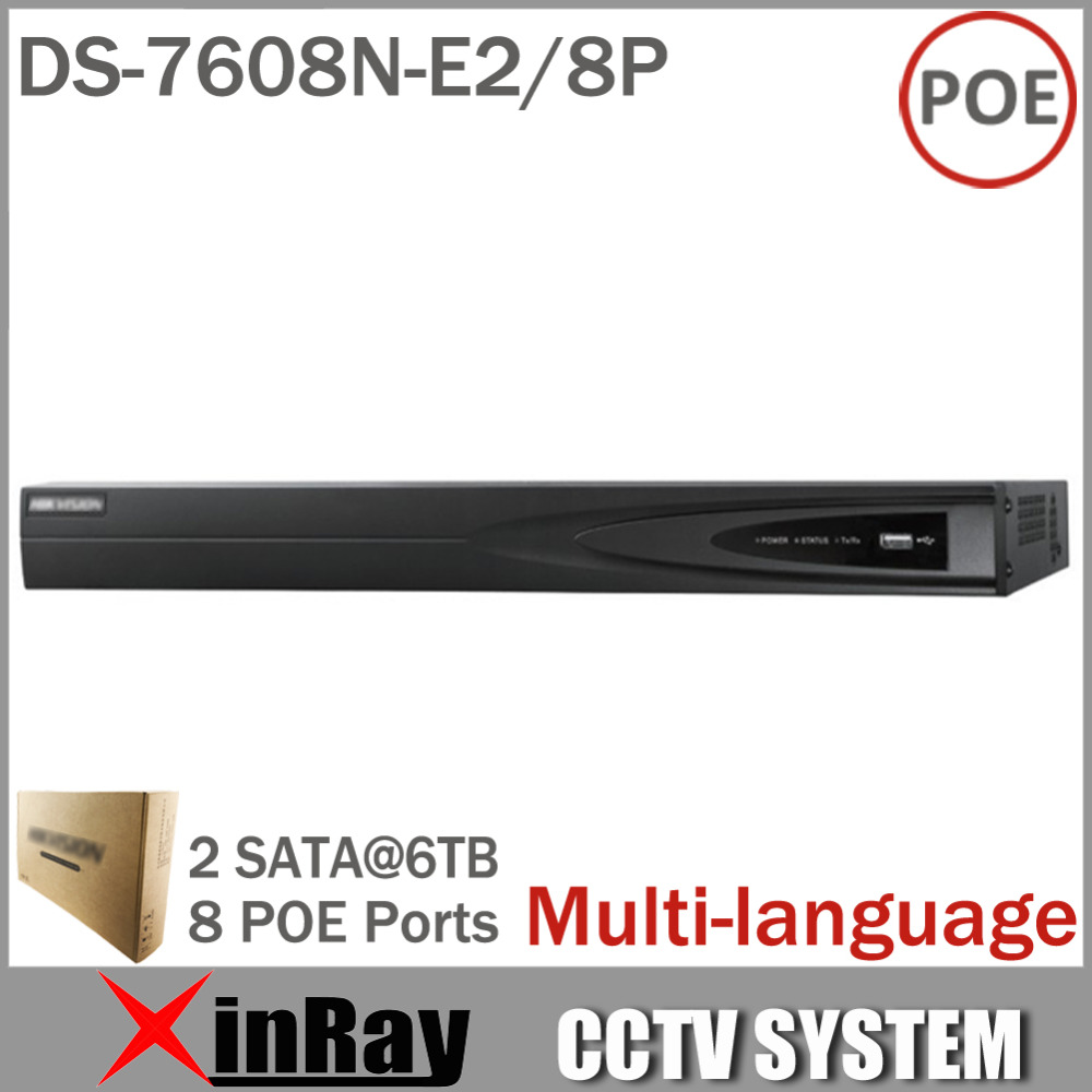 DS 7608N E2 8P Network NVR with 8CH 8POE HD 5MP for IP Camera Network Video