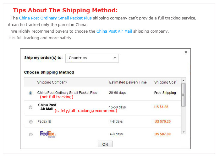 tips about shipping methods