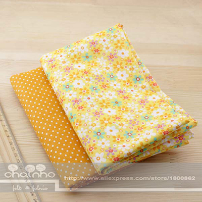7 design mixed yellow 100 cotton cloth fat Quaters Tilda fabric quilted patchwork scrapbook cloth 50
