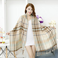 2016 Fashion Unisex Men Women Cashmere Lengthen Thick Warm Double Sides Tartan Plaid Scarf Shawl Muffler