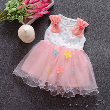 girl dress 2016 summer floral baby girl dress princess tutu dress 5 color for 1-4 age infant dresses kids clothing