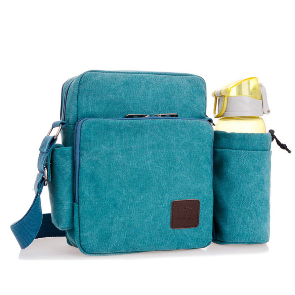 men's messenger bag with water bottle holder