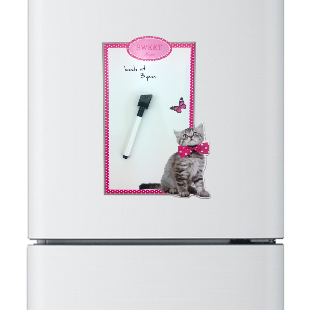 3pcs/lot bowknot cat Print Custom creative magnet board fridge magnet message board refrigerator decorative magnet sticker board