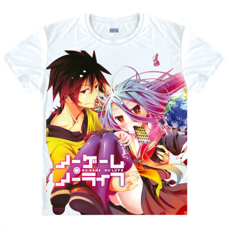No Game No Life T shirts kawaii Japanese Anime t shirt Manga Shirt Cute Cartoon Sora