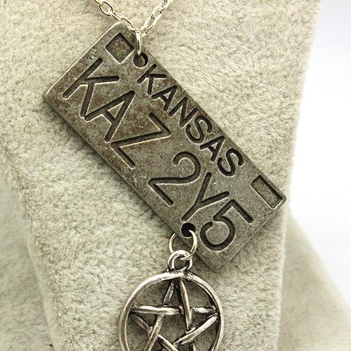 Hot Sale Movie Jewelry Supernatural Dean License Plate Pendant Necklace New Fashion Vintage Necklace For Everyone