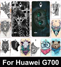 For Huawei Ascend G700 Clear sides Black&white,colorful animal patterns mobile phone protective case hard Back cover Skin Shell