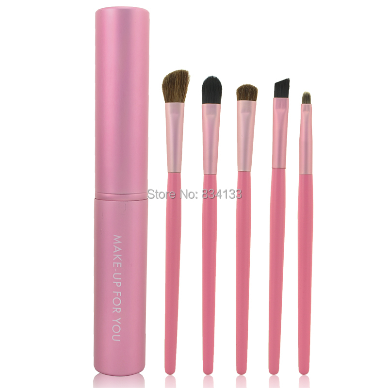 Natural Professional brushes Brand natural   Pink 5pcs Eye  Makeup brand Set makeup Portable Brushes