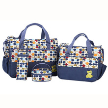 5pcs/set Baby Nappy Bags for Mom Diaper Organizer Mummy Care Stroller Mother Maternity Bag Large Capacity Baby Travel Bag 061