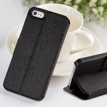 Leather Case with Silk Print Pattern Flip Cover PU Leather PC Shell Mobile phone Protection for