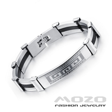 Wholesale 2015 new fashion jewelry men bracelets Silicone titanium steel Bracelet for men Great Wall creative Boutique PH937