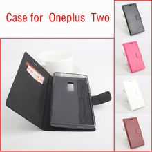 OnePlus Two case cover With Wallet , Good Quality Leather Case + hard Back cover For OnePlus Two One Plus 2 cellphone In Stock