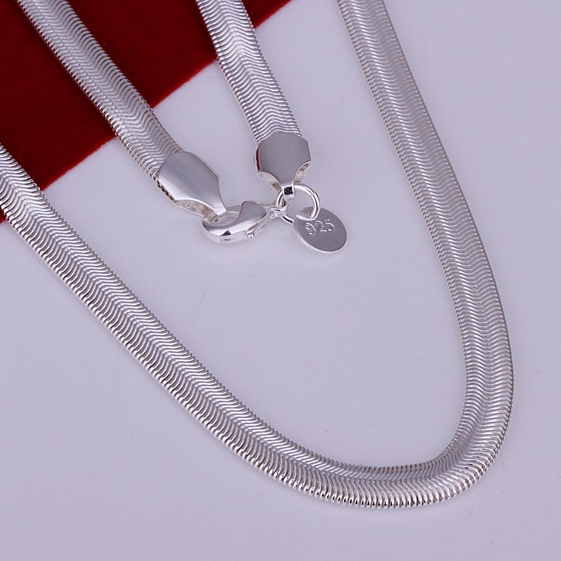 N193 6MM Factory Price Free Shipping Chain Silver Necklace Fashion Jewelry 16 18 20 22 24