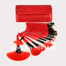 2014 New Red Makeup Brushes Set 24 pcs/set 24pcs Makeup Brushes Professional Makeup Tools Brand Cosmetics Facial Brushes