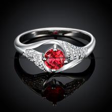 Fashion Brand Rhinestone Jewelry For Women AAA Ruby CZ Diamond Engagement Wedding Finger Rings Free Shipping