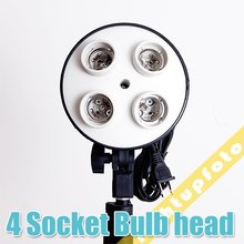 Inno hot selling Pro Photo Studio 4 x E27 Socket Lamp Head Light Bulb Holder studio continuous lighting PSCSB2