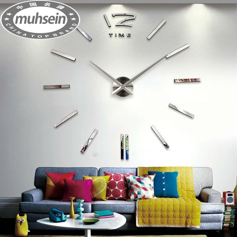 Free shipping fashion 3D big size wall clock mirror sticker DIY wall clocks home decoration wall