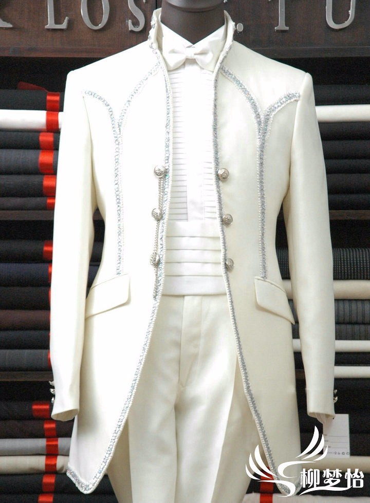 Coat-pants-shirt-belly-belt-tie-5-sets-Free-shipping-2015-fashion-white-suits-for-men