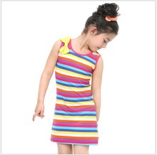 High Quality Iridescence Cotton Dress For Kids Girl Summer Dress 2105 Child Wear Princess Dress Summer