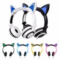 Foldable Flashing Glowing cat ear headphones Gaming Headset mikrafon Earphone with LED light fone de ouvido