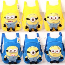children’s backpack Cute 3D eyes Despicable Me Minion Plush Backpack Child PRE School Kid Boy and Girl Cartoon Bag School bag