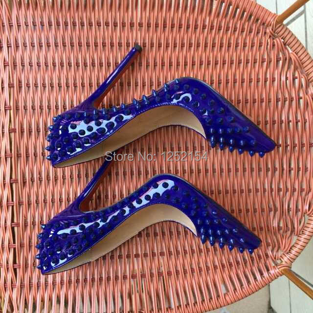 royal blue red bottom heels