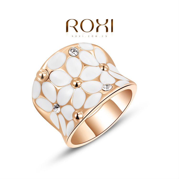 ROXI new arrival beautiful follower rings for girl fashion rose gold plated wedding engagement rings for