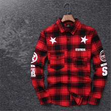 2016 Tyga cool oversized T shirts Tee men hip hop red Tartan Plaid top hba mma XXL shirt kanye swag Apply to men and women