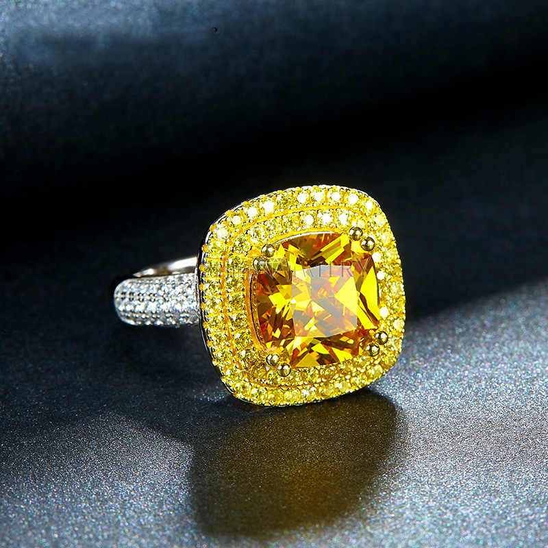 brand jewelry shipei 2017 yellow cz ring in plated white gold with top brilliant imitation brand jewelry shipei 2017 yellow cz ring in plated white gold with top brilliant imitation