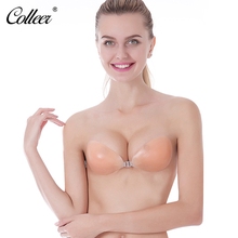 COLLEER Brand Bralette Strapless Sexy Super Push Up Bra Front Closure Invisible Silicone Bras For Women Wedding BH soutien gorge