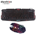 LED Backlit Russian keyboard Gaming Crack gaming mouse 6 buttons breathing light emitting colorful mouse upgraded