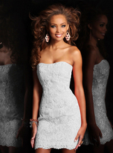 62107 New Design High Low Short Strapless Pure White Wedding Dress Bridal Gown Detachable removeable Skirt