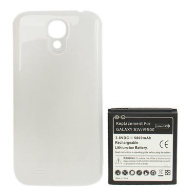 5800mAh Replacement Mobile Phone Battery Cover Back Door for Samsung Galaxy S 4 i9500