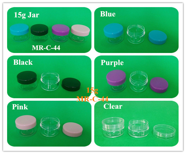 Free Shipping 50 2pcs 15ml 15g Plastic Cosmetic Cream Jars with colored lids 15g Empty Cosmetic
