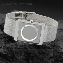 Cool Men Square Wrist Watch PC movement 6 colors Choice No Hour & Minute Indicators Wide Alloy Band