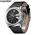 relogio masculino CAGARNY Luxury Brand Leather Band Watches Analog Display Date Men s Quartz Watch Business